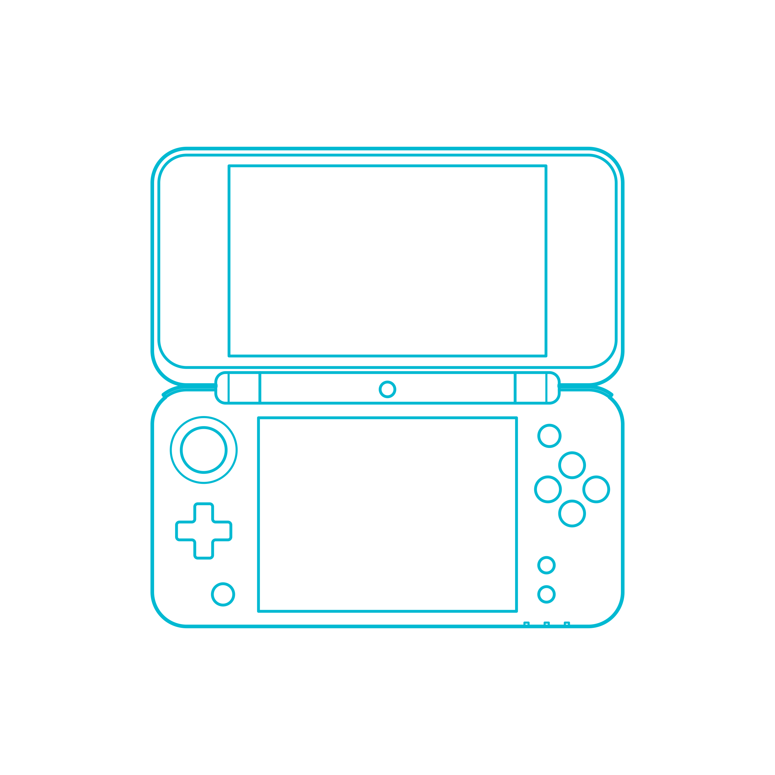Digital Handheld Game Consoles Nintendo 2Ds Xl Realistic Outline Svg Vector Free Vectors